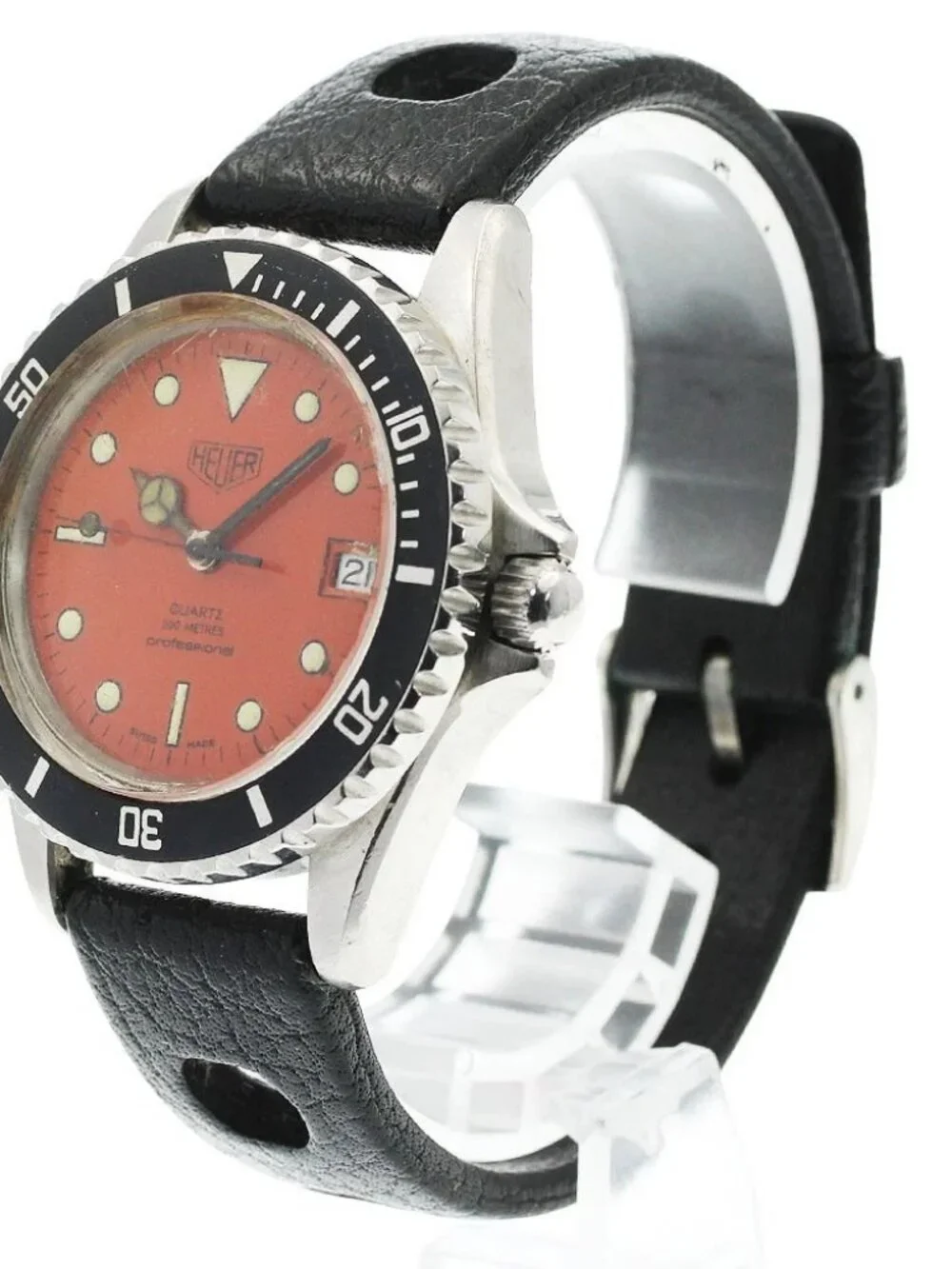 Heuer Professional Diver 200 980.014 Date Orange Dial Quartz Men's Watch_965774